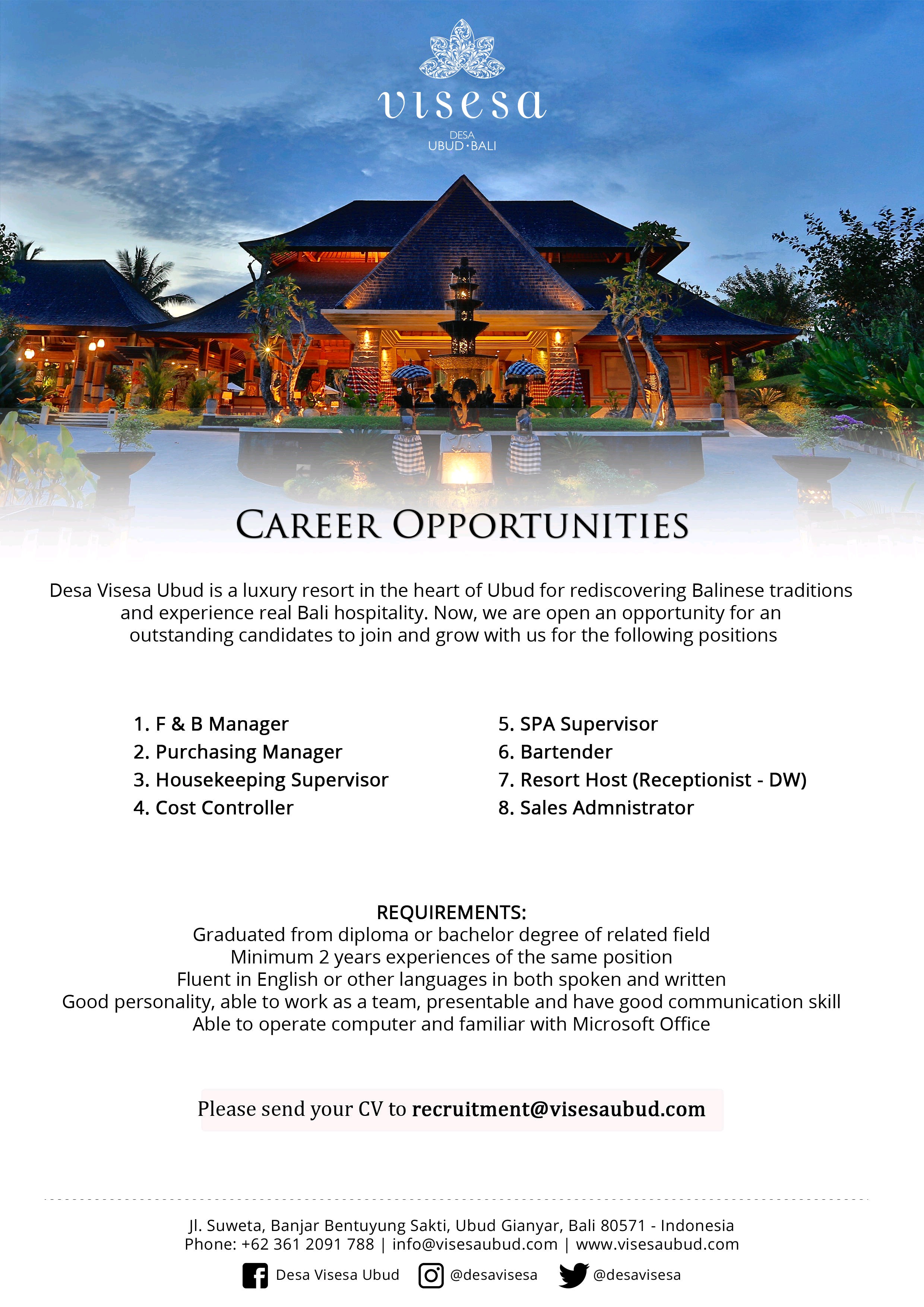 Desa Visesa Ubud Luxury Resort HHRMA Hotel Job Vacancy Indonesia desa-visesa-ubud-luxury-resort-hhrma-hotel-job-vacancy-indonesia