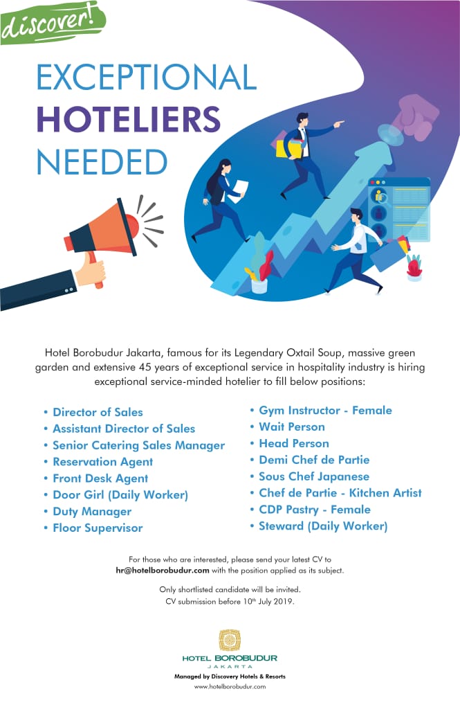 Hotel Borobudur Jakarta - HHRMA Hotel Job Vacancy Indonesia