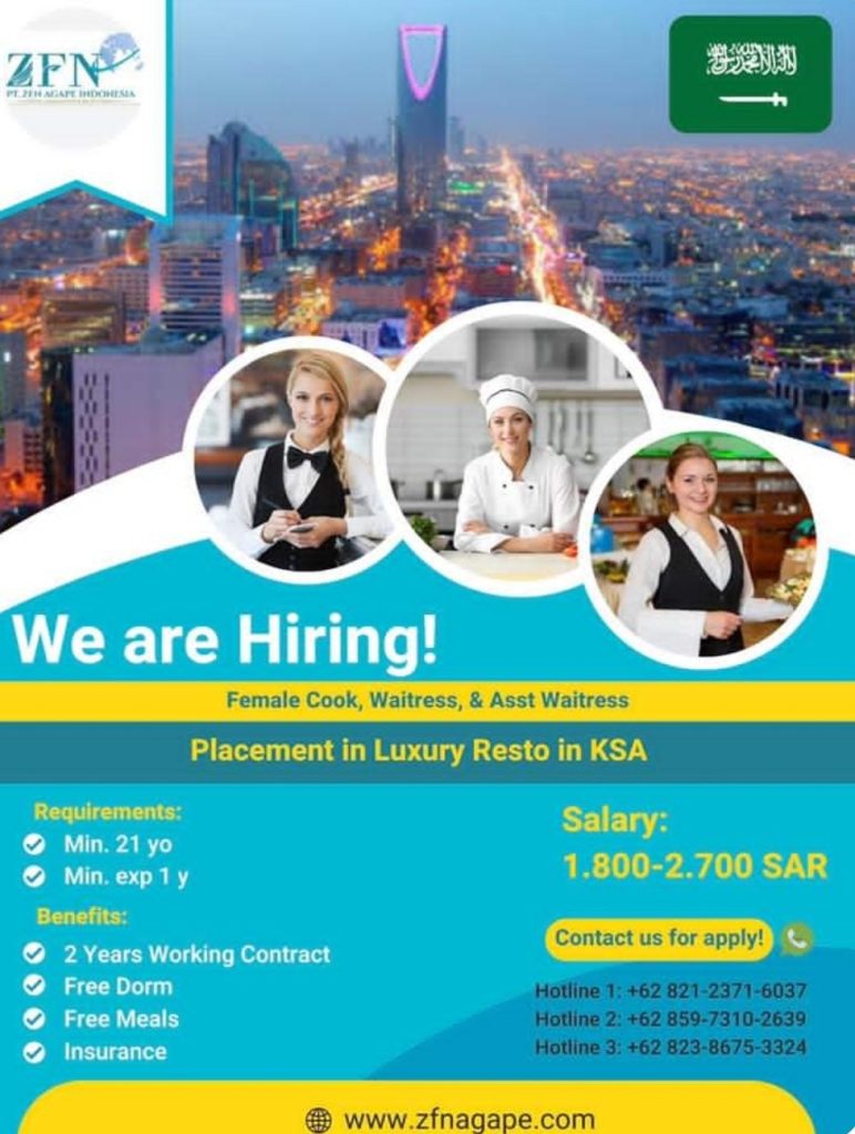 Luxury Restaurant job in Saudi Arabia HHRMA Hotel Job Vacancy Indonesia